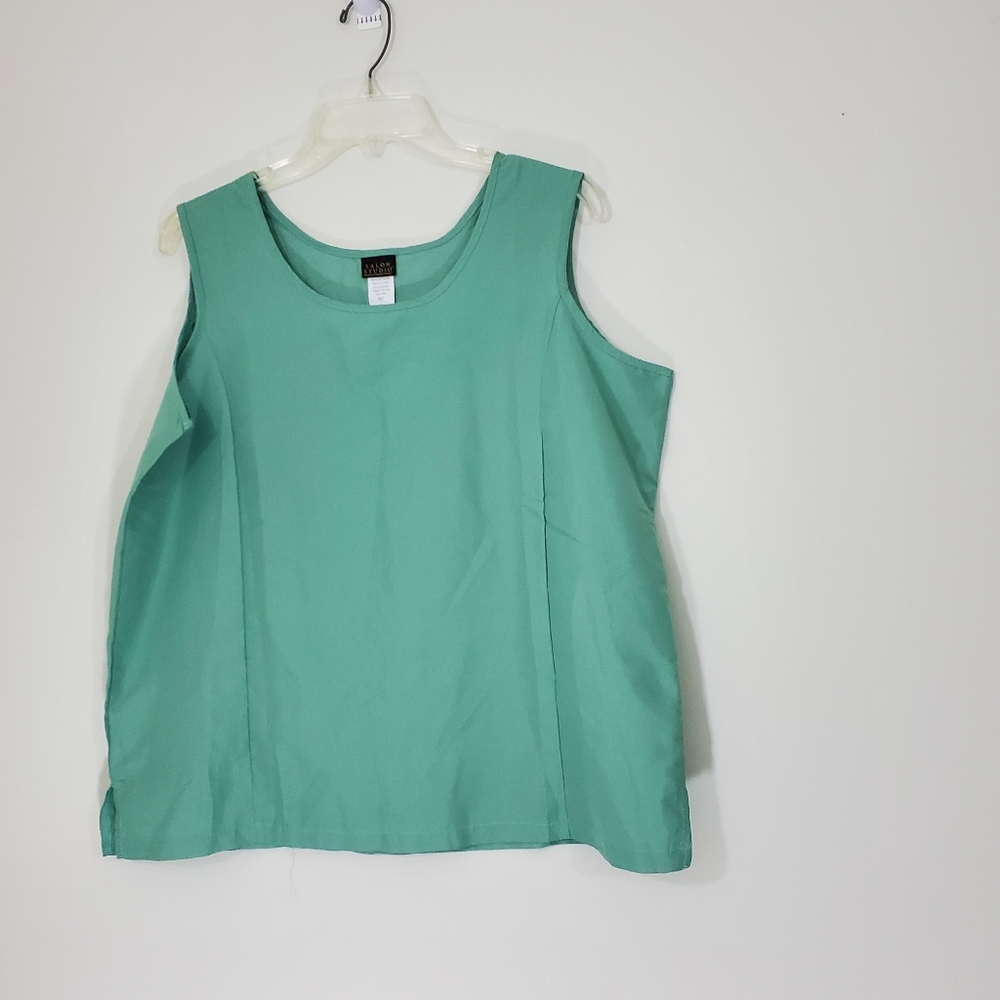 Salon Studio Green Polyester Tank Top, Size Large